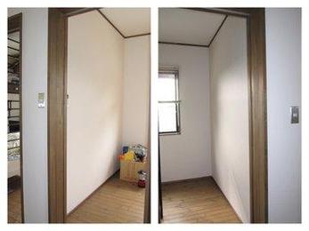 いつかは二つに仕切れるように計画してあるお宅は多いですね。簡単に施工できますのでお気軽にご相談ください。